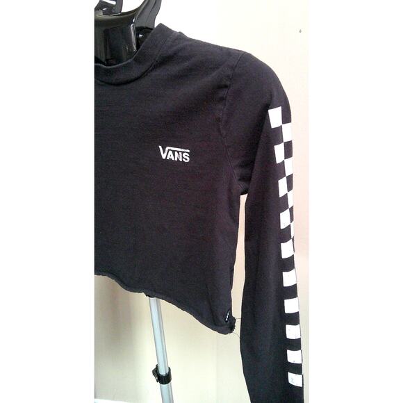 Vans Long Sleeve, Cropped Juniors Small Black Shirt XS - Picture 3 of 8